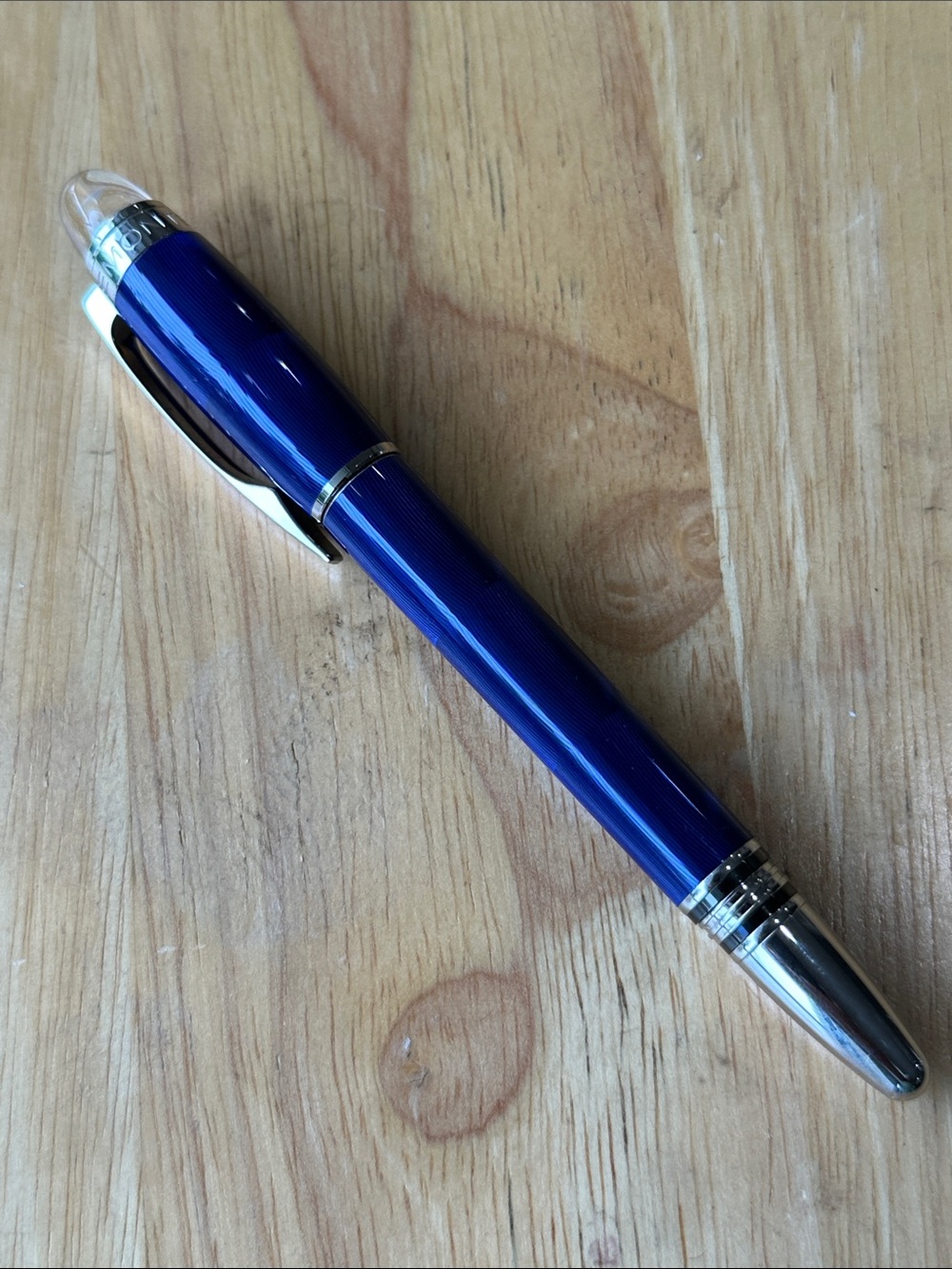 Montblanc Blue and Silver Rollerball Pen